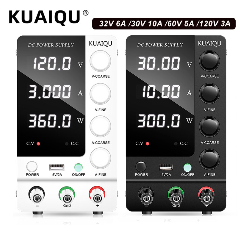 High Precision Adjustable Lab Power Supply 120V 3A - KUAIQU Labor Gleichspannungsnetzgerät 30V 10A 6A,